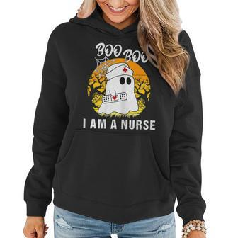 Womens Boo Boo I Am A Nurse Funny Ghost For Women Halloween 2022 Women Hoodie Graphic Print Hooded Sweatshirt - Thegiftio UK