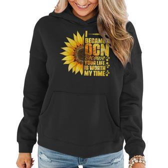 Womens Medical Became A Cns - Sunflower Oncology Certified Nurse Women Hoodie - Thegiftio UK
