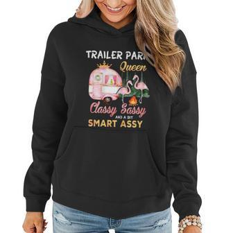 Womens Trailer Park Queen Classy Sassy A Bit Smart Assy Graphic Design Printed Casual Daily Basic Women Hoodie - Thegiftio UK