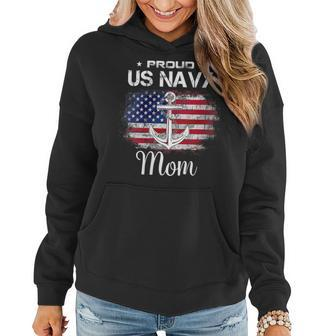 Womens Us Navy Proud Mother - Proud Us Navy For Mom Veteran Day Women Hoodie Graphic Print Hooded Sweatshirt - Thegiftio UK