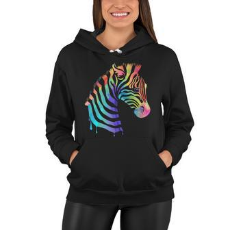 Zebra Neon Women Hoodie - Monsterry