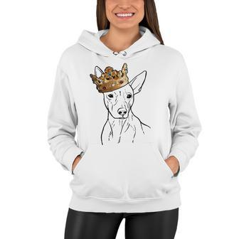 American Hairless Terrier Dog Wearing Crown Women Hoodie | Mazezy