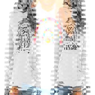 Art Teacher Boho Rainbow Caring Dedicated Loving Vintage Women Hoodie Graphic Print Hooded Sweatshirt - Thegiftio