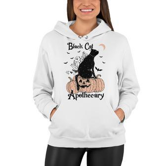 Black Cat Apothecary Cat Witch Pumpkin Halloween Costume Women Hoodie - Seseable