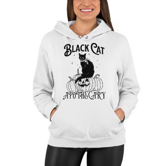 Black Cat Apothecary Pumpkin Halloween Women Hoodie - Seseable
