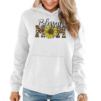 Blessed Mom Leopard Blessed Mom Sunflower V2 Women Hoodie Graphic Print Hooded Sweatshirt - Thegiftio UK