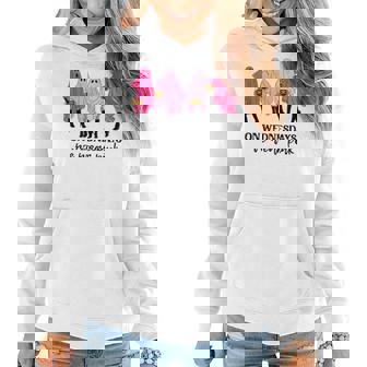 Breast Cancer On Wednesday We Wear Pink Ghost Halloween Women Hoodie Graphic Print Hooded Sweatshirt - Thegiftio