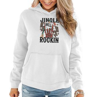 Christmas Skeleton Jingle Bell Rockin Women Hoodie Graphic Print Hooded Sweatshirt - Seseable
