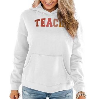 Cute Retro For Teachers Elementary School Teacher Day Women Hoodie Graphic Print Hooded Sweatshirt - Thegiftio UK