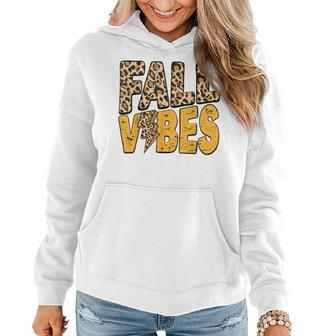 Distressed Fall Vibes Leopard Lightning Bolts In Fall Colors Women Hoodie - Thegiftio UK