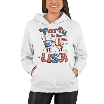 Funny Party In The Usa 4Th Of July Hot Dog Patriotic Kid V2 Women Hoodie - Seseable