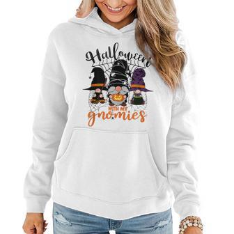 Gnomes Halloween With My Gnomies Witch Garden Gnome Women Hoodie - Thegiftio UK