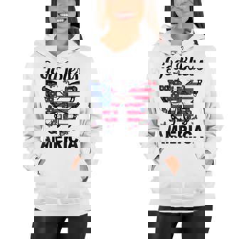 God Bless America Butterflies 4Th Of July Jesus Christ Cross Women Hoodie | Seseable CA