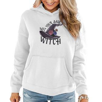 Halloween Black Magic Not Your Basic Witch Women Hoodie Graphic Print Hooded Sweatshirt - Seseable