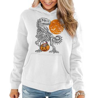 Halloween Shirts For Boys Kids Dinosaur Skeleton T Rex Scary Women Hoodie Graphic Print Hooded Sweatshirt - Thegiftio UK