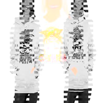 Halloween Spooky Cashier Messy Bun Glasses Spooky Women Hoodie | Seseable CA