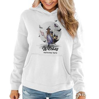 Hallowen Be Magical Witch Witches Welcome Here Women Hoodie Graphic Print Hooded Sweatshirt - Seseable