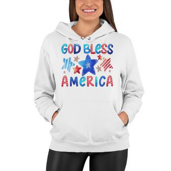 Kids Cute American Flag Girls 4Th Of July God Bless America Kids Women Hoodie | Seseable UK