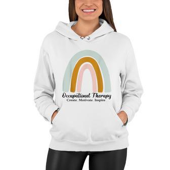 Occupational Therapy Create Motivate Inspire Rainbow Women Hoodie - Monsterry UK