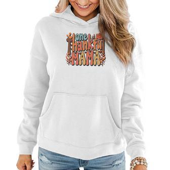 One Thankfull Mama Fall Groovy Style Women Hoodie Graphic Print Hooded Sweatshirt - Seseable