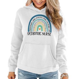 Pediatric Nurse Cute Rainbow Funny Pediatric Nurse Women Hoodie - Thegiftio UK