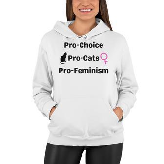Pro Choice Feminism And Cats Cute Roe V Wade 1973 Women Hoodie - Seseable