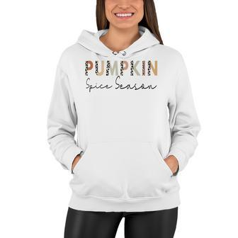 Pumpkin Spice Season Leopard Fall Autumn Women Halloween Women Hoodie - Seseable