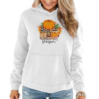 Pumpkin Spice Season Sweater Weather Fall Women Hoodie Graphic Print Hooded Sweatshirt - Seseable