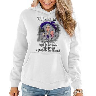 September Witch Funny Women Halloween Women Hoodie Graphic Print Hooded Sweatshirt - Thegiftio UK