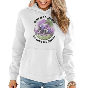 Skeleton And Plants Give Me Summer Or Give Me Death Women Hoodie Graphic Print Hooded Sweatshirt - Seseable