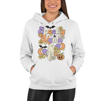 Spooky Mama Floral Ghost Boo Mom And Babe Matching Halloween Women Hoodie - Seseable