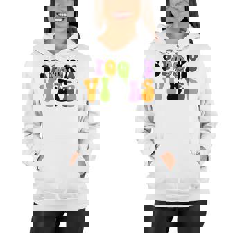 Spooky Vibes Dripping Smile Face Funny Halloween Night Party Women Hoodie | Seseable CA