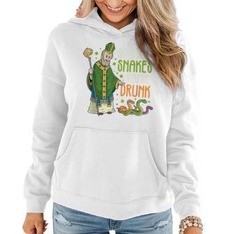 St Patrick Snakes Go Home Youre Drunk Funny Paddys Day Gift Women Hoodie Graphic Print Hooded Sweatshirt - Thegiftio UK