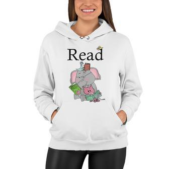 Teacher Library Read Book Club Piggie Elephant Pigeons Funny Tshirt Women Hoodie - Monsterry DE