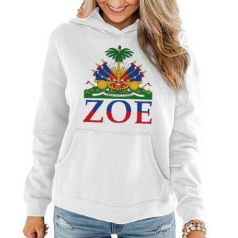 Zoe Cute Haiti Honored Flag Day Gift V2 Women Hoodie Graphic Print Hooded Sweatshirt - Thegiftio UK