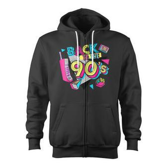 Back To The 90S Outfits Retro Costume Party Cassette Tape Zip Up Hoodie - Thegiftio UK