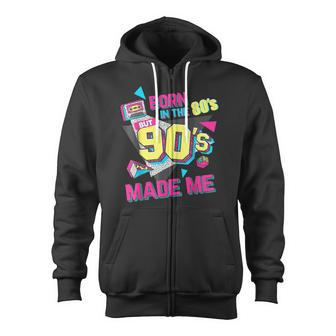 Back To The 90S Outfits Retro Costume Party Cassette Tape Zip Up Hoodie - Thegiftio UK