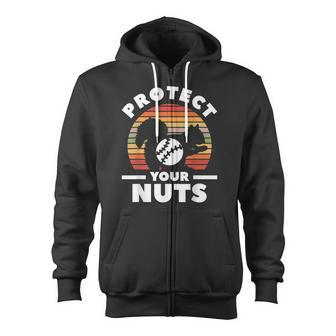 Protect Your Nuts For A Baseball Player Zip Up Hoodie - Thegiftio UK