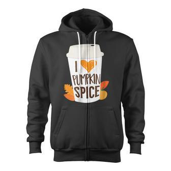 Pumpkin Spice Coffee Latte Fall Autumn Season And Halloween Zip Up Hoodie - Thegiftio UK