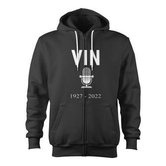 RIP Vin Scully Legendary Microphone Zip Up Hoodie - Thegiftio UK