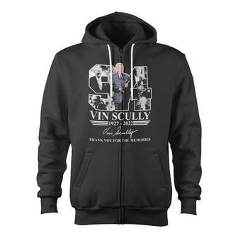Vin Scully 1927 2022 Thank You For The Memories Zip Up Hoodie - Thegiftio UK