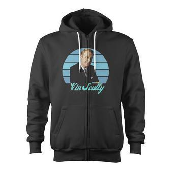 Vintage RIP Vin Scully Thank You Baseball Zip Up Hoodie - Thegiftio UK