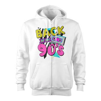 Back To The 90S Outfits For Women Retro Costume Party  Zip Up Hoodie