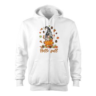 Gnomes Hello Fall Things Best Gift Zip Up Hoodie