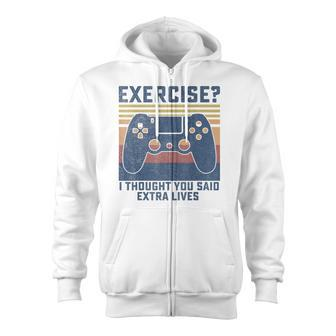 Gamer Merch Boys Funny Video Game Controller Extra Lives Zip Up Hoodie - Thegiftio UK