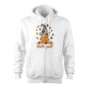 Gnomes Hello Fall Things Best Gift Zip Up Hoodie