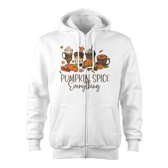 Halloween Pumpkin Spice Everything Thanksgiving V2 Zip Up Hoodie - Thegiftio