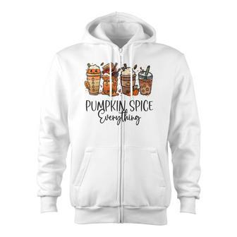 Halloween Pumpkin Spice Everything Thanksgiving Zip Up Hoodie - Thegiftio UK