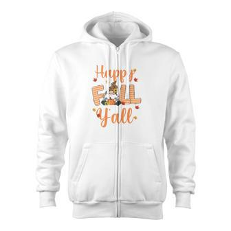 Happy Fall Yall Gnomes Thanksgiving Zip Up Hoodie