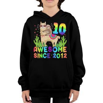 10 Year Old Awesome Since 2012 10Th Birthday Gift Girls N Youth Hoodie - Thegiftio UK